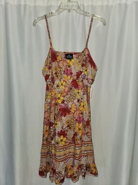 Angie  Floral Spaghetti-Strap Mini Dress Size XL #flirty #whimsical #delicate
